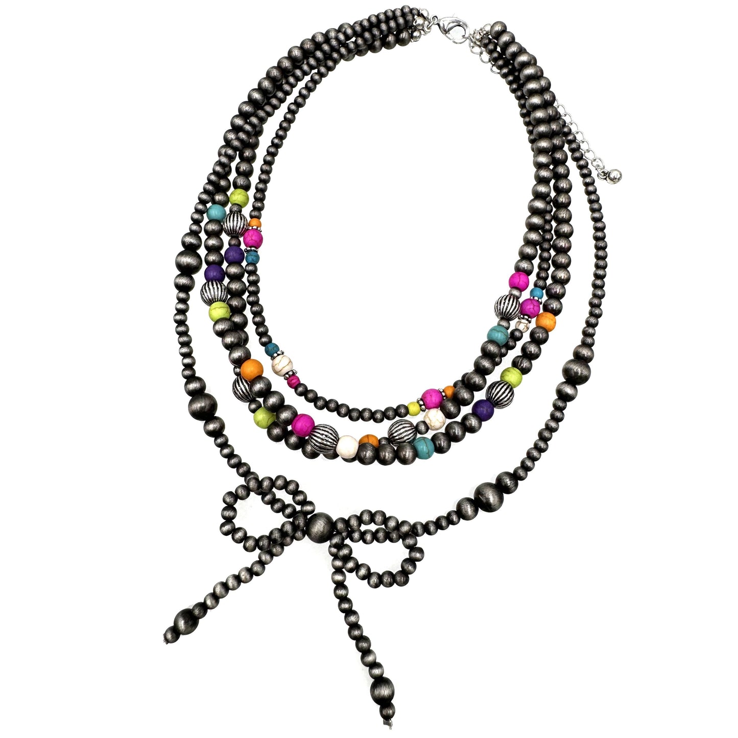 Ribbon Style Multicolor Navajo Beads Multi Necklace