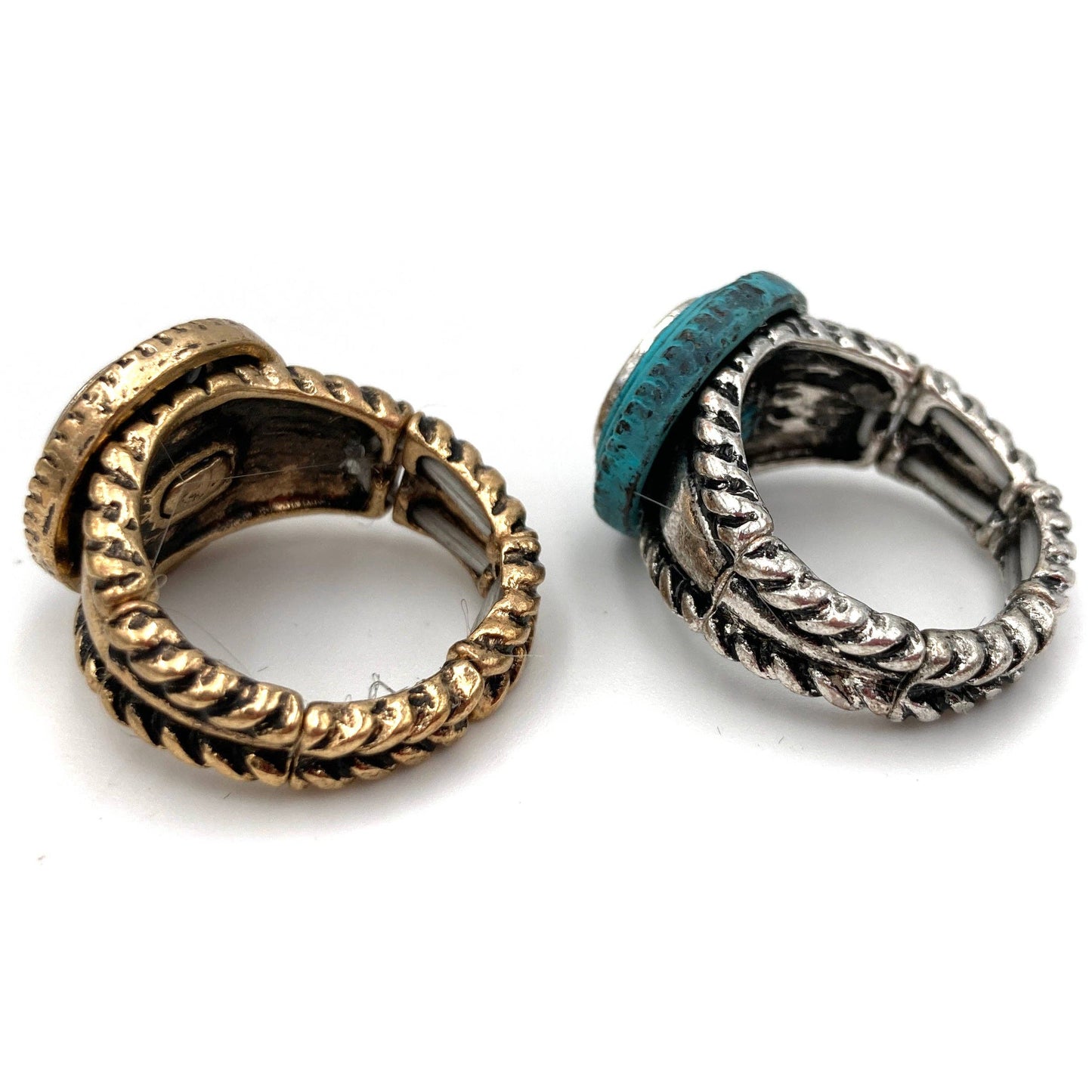 12 GA Shotgun Bullet Shell Western Stretch Ring: Silver
