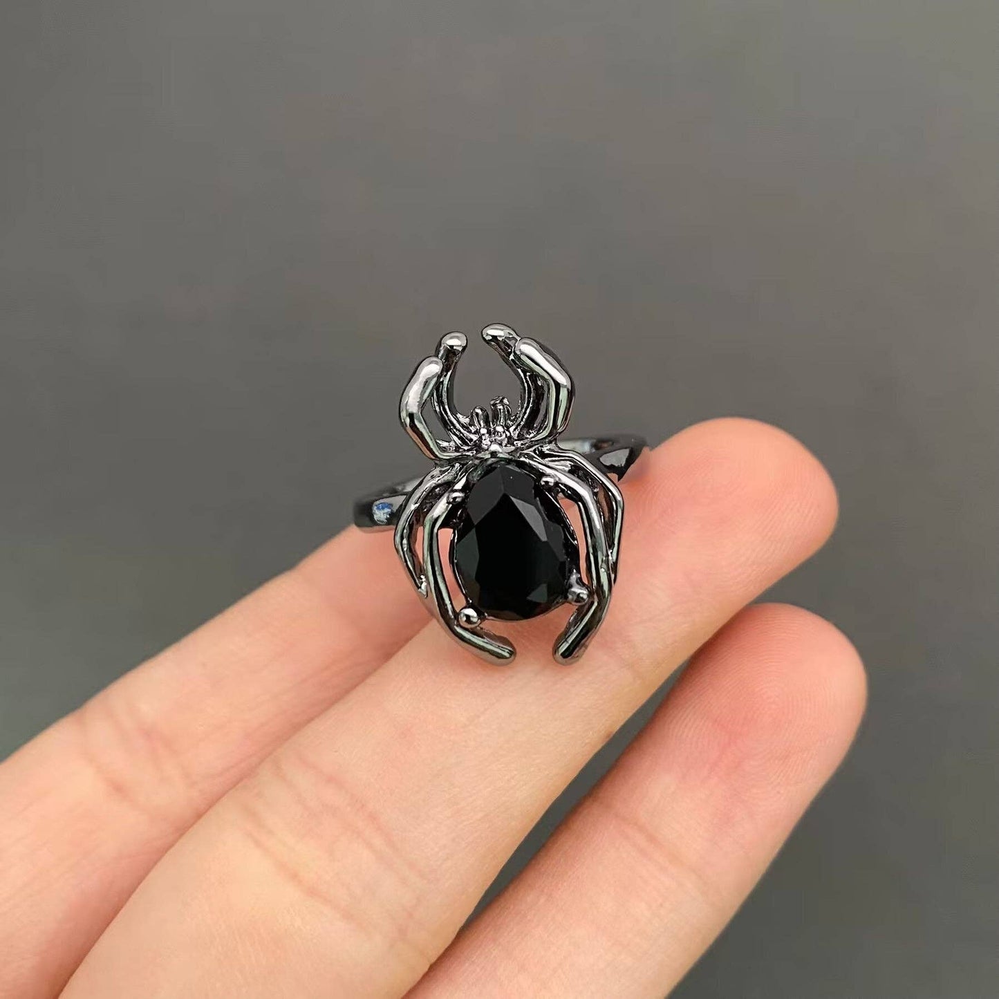 Halloween Jewelry Black Spider Ring
