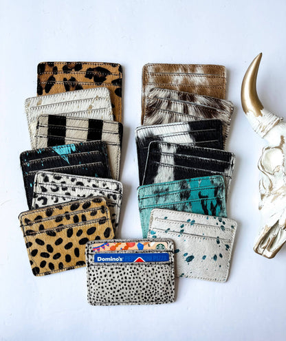 Western Cowhide Credit Card Holder  - RAINBOW