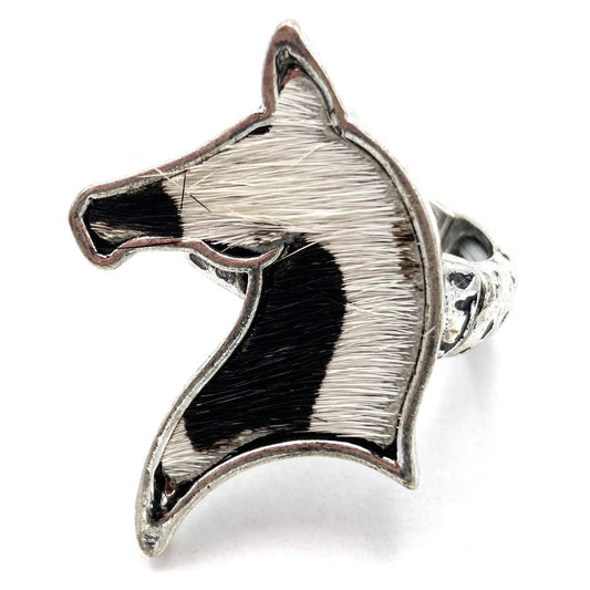 Cowhide Horse Ring: Black