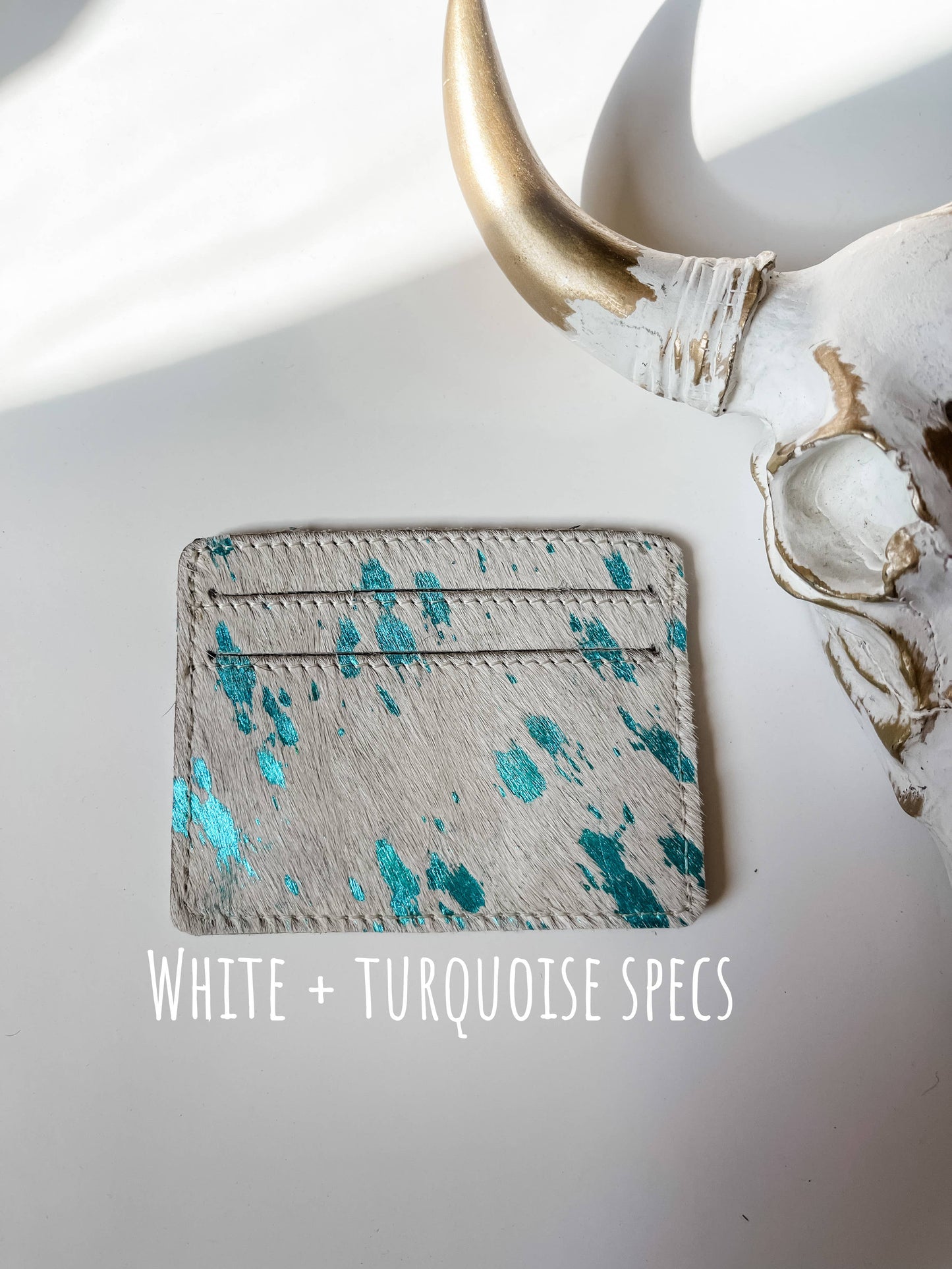 Western Cowhide Credit Card Holder  - RAINBOW