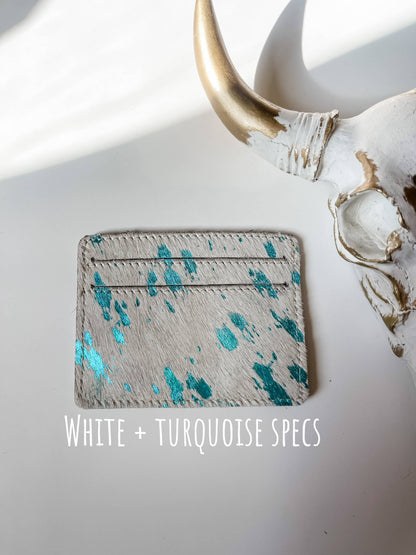Western Cowhide Credit Card Holder  - RAINBOW
