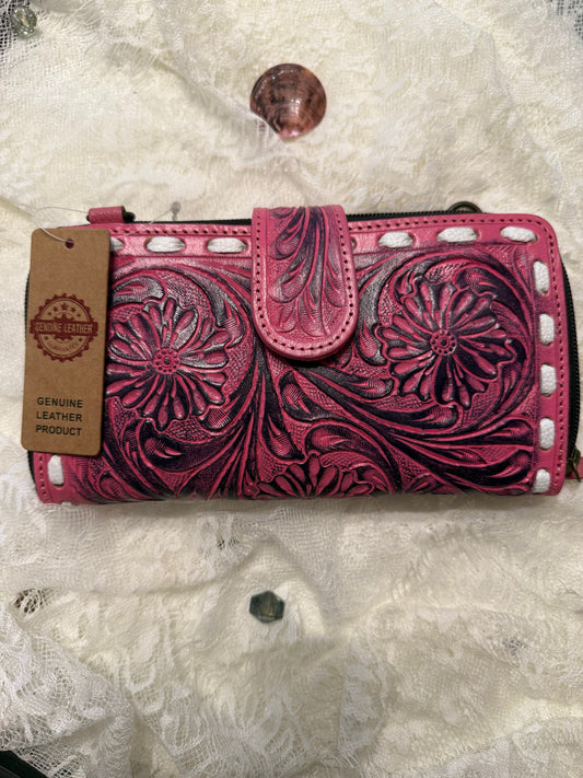 Genuine Leather Wallet - Pink