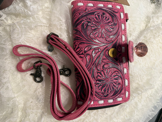 Genuine Leather Wallet - Pink