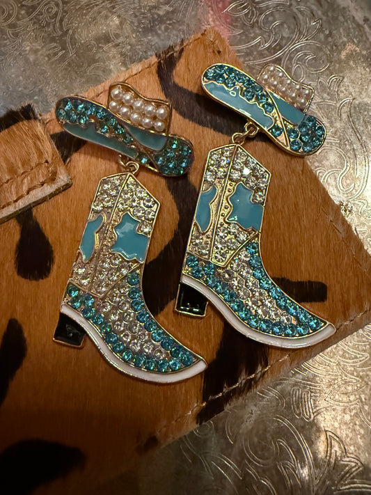 Glitter Cowboy Boot Earrings