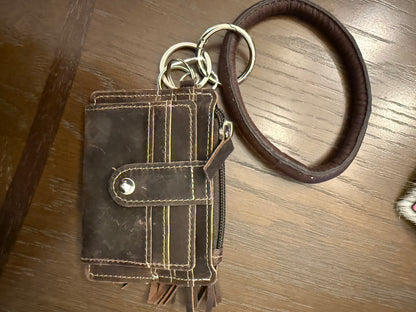 Rustic Leather Wristlet