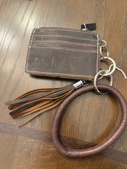 Rustic Leather Wristlet
