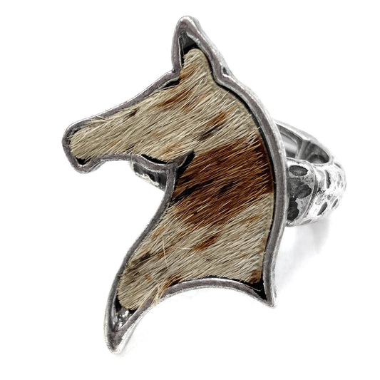 Cowhide Horse Ring: Black